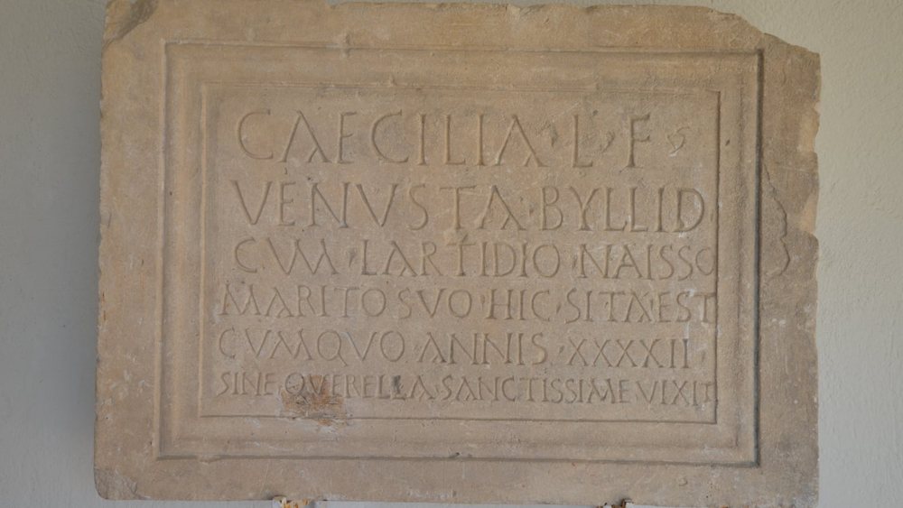 A carved Latin stone inscription from the ancient world